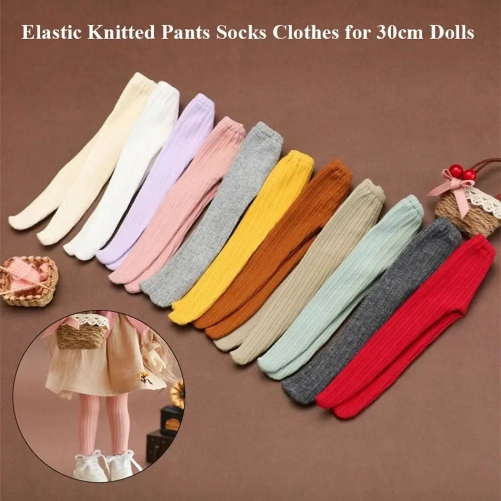 Neue süße Baumwoll-Leggings, Mini-Mode, elastische Strickhose, 10 Farben, DIY-Zubehör, Puppensocken, Kleidung für 1/6 BJD 30 cm Puppen