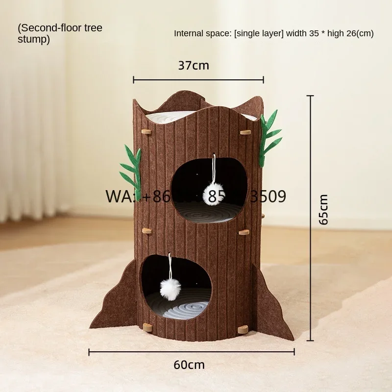 Luxury 's Nest Climbing Frame Body Household Column Tree Small Sisal Bucket Double Layer for Halloween Elegant Villa Accessory