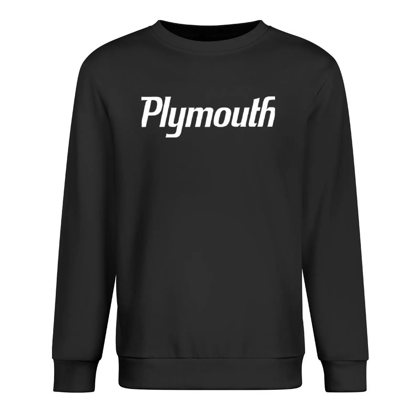 Plymouth Script - White Classic Pullover korean clothes mens clothes aesthetic clothing new sweatshirt