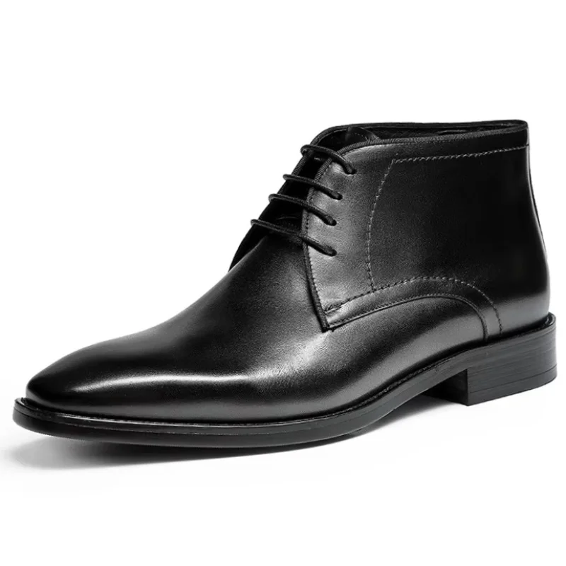 Italian Mens Ankle Chelsea Boots Luxury Genuine Leather Handmade Comfortable 2026 Autumn Fashion Retro Dress Social Shoes Man 42