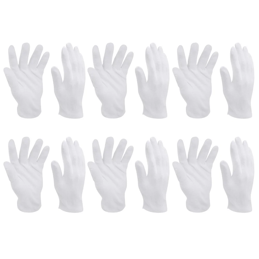 

10Pairs Comfy Cotton Gloves for Gardening Industrial Size Fits Most Ideal for Indoor Outdoor Manual Jobs White