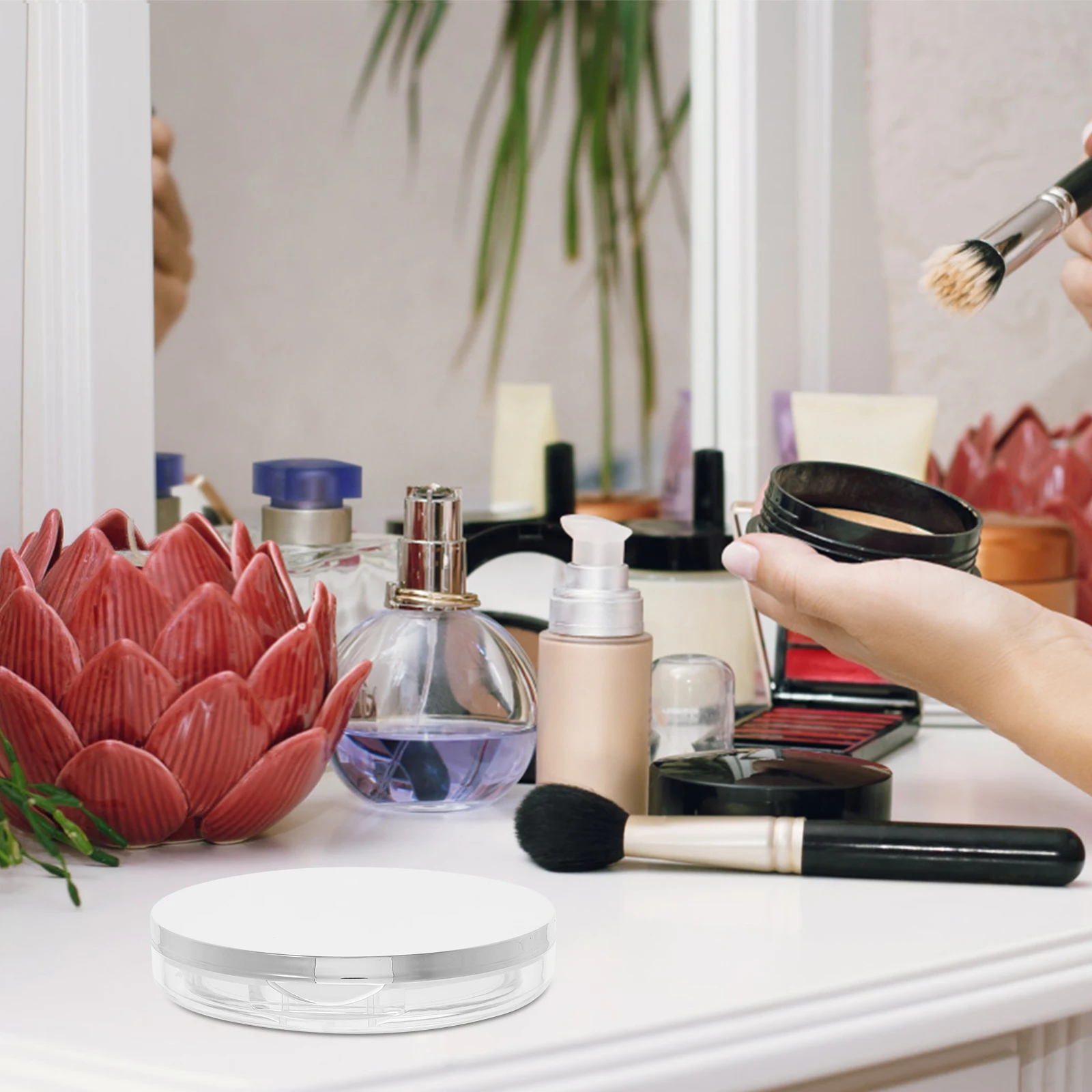 

2pcs Portable Loose Powder Box Premium Makeup Powder Case Travel Body Cosmeticempty Container 5G Foundation Storage With Puff