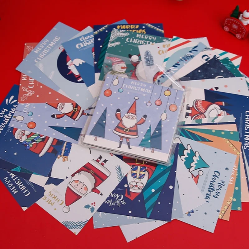 

30 pcs/set Exquisite Merry Christmas Postcard Letter Cartoon santa snowman Message Greeting Cards Gift New Years Postcards