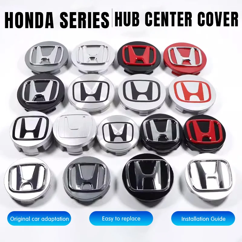 4pcs 58/62/69mm Car Wheel Center Hub Center Cap Rim Hub Dustproof Cover Emblemem For Honda Fit Jazz Accord CRV XRV Civic Odyssey