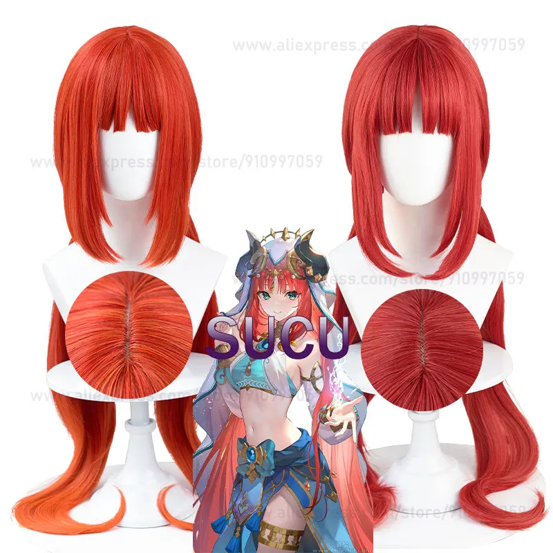 

Game Genshin Impact Nilou Cosplay Wig 80cm Long Anime COS Wigs Heat Resistant Synthetic Hair Halloween Accessories