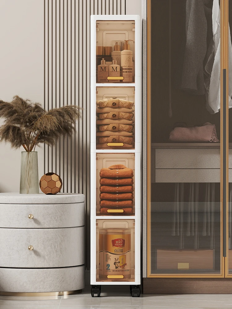 

Складной органайзер-шкаф для одежды, для домашнего использования, небольшой отдельно стоящий шкаф для хранения, корейский стиль, однотонный, из пластика