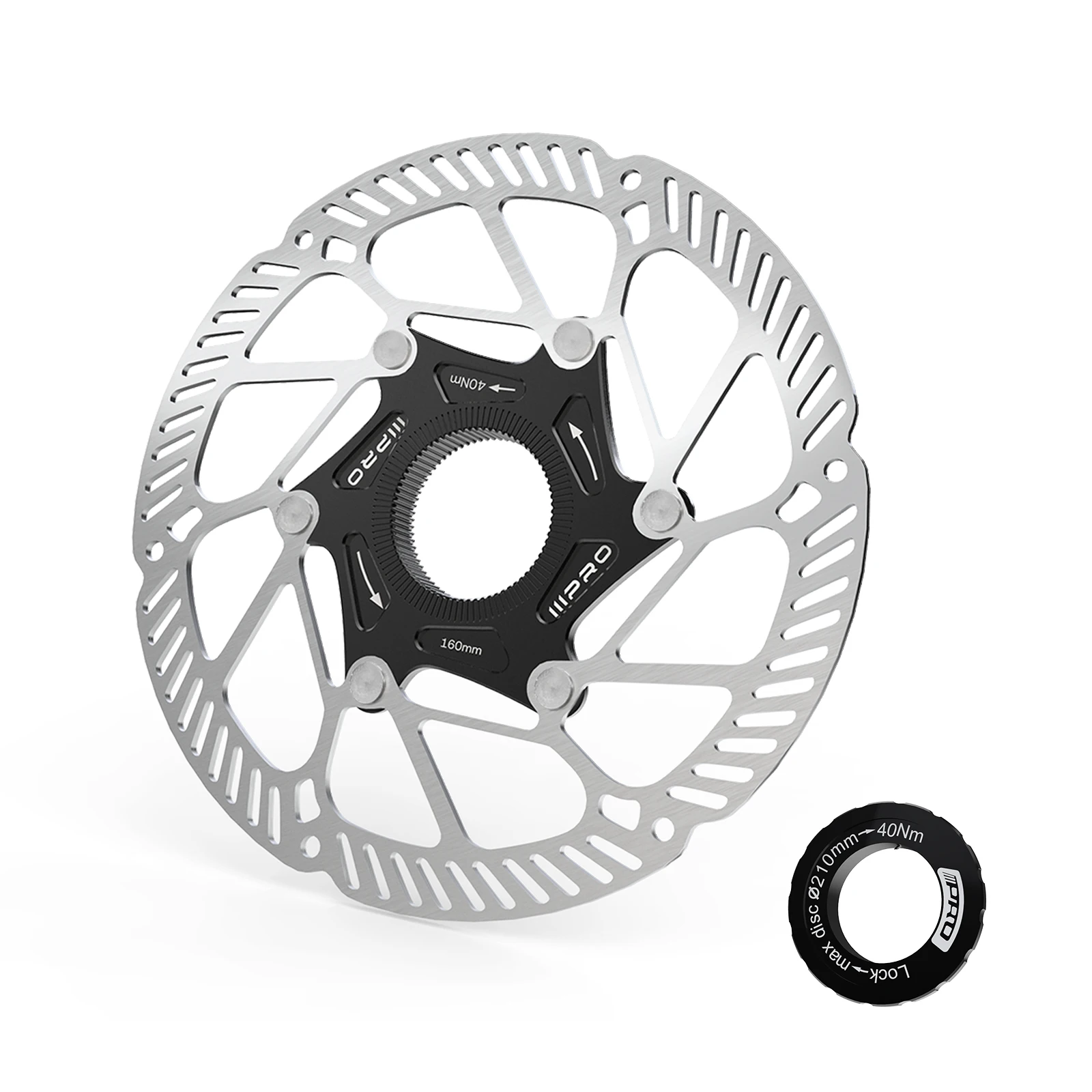 IIIPRO Center Lock Fietsschijfrotor Bicyele Hydraulische schijfremschijven Roestvrij staal CNC Lasersnijden Duurzame remrotor