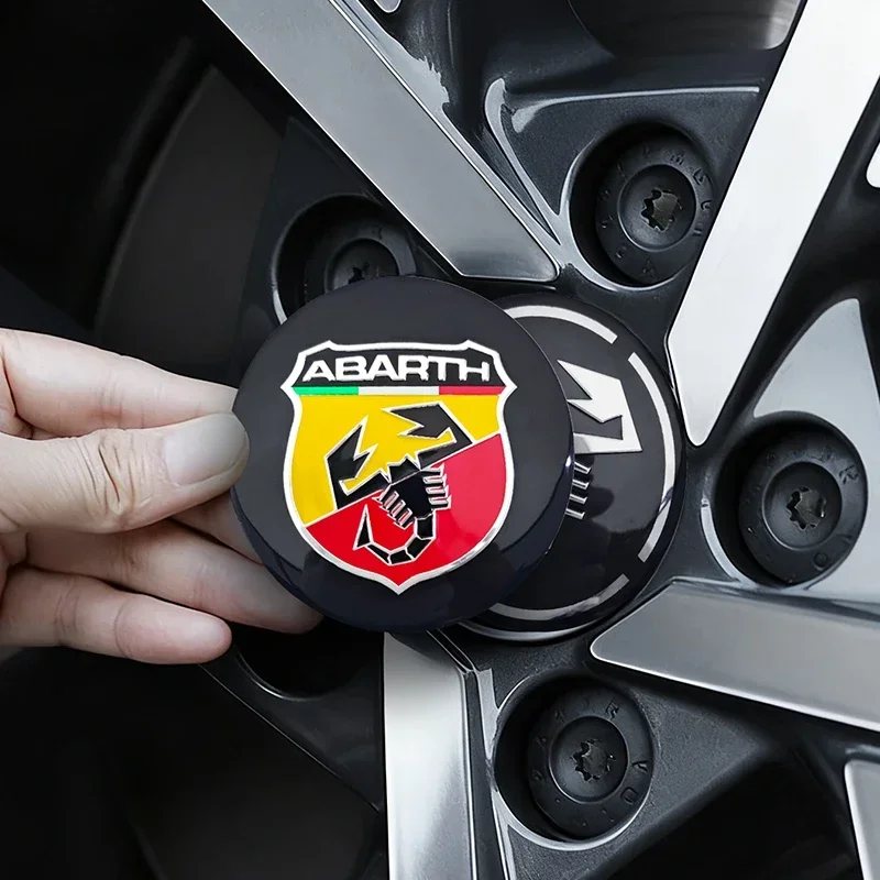 4pcs 3D 56mm Car Wheel Center Sticker Hub Cap Decal Emblem For Fiat Abarth 500 Ducato Panda Talento Linea Idea Spider Cronos view 4