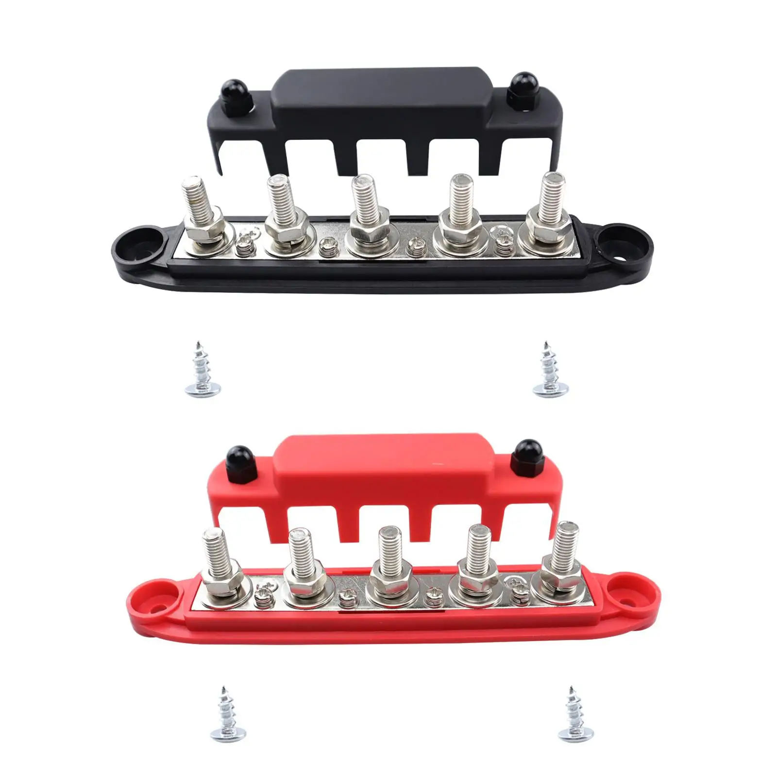 2Pcs Bus Bar 48V 300A 5 Post Power Distribution Blocks Busbar Terminal Distribution Block for Truck RV Marine Vehicle Yacht