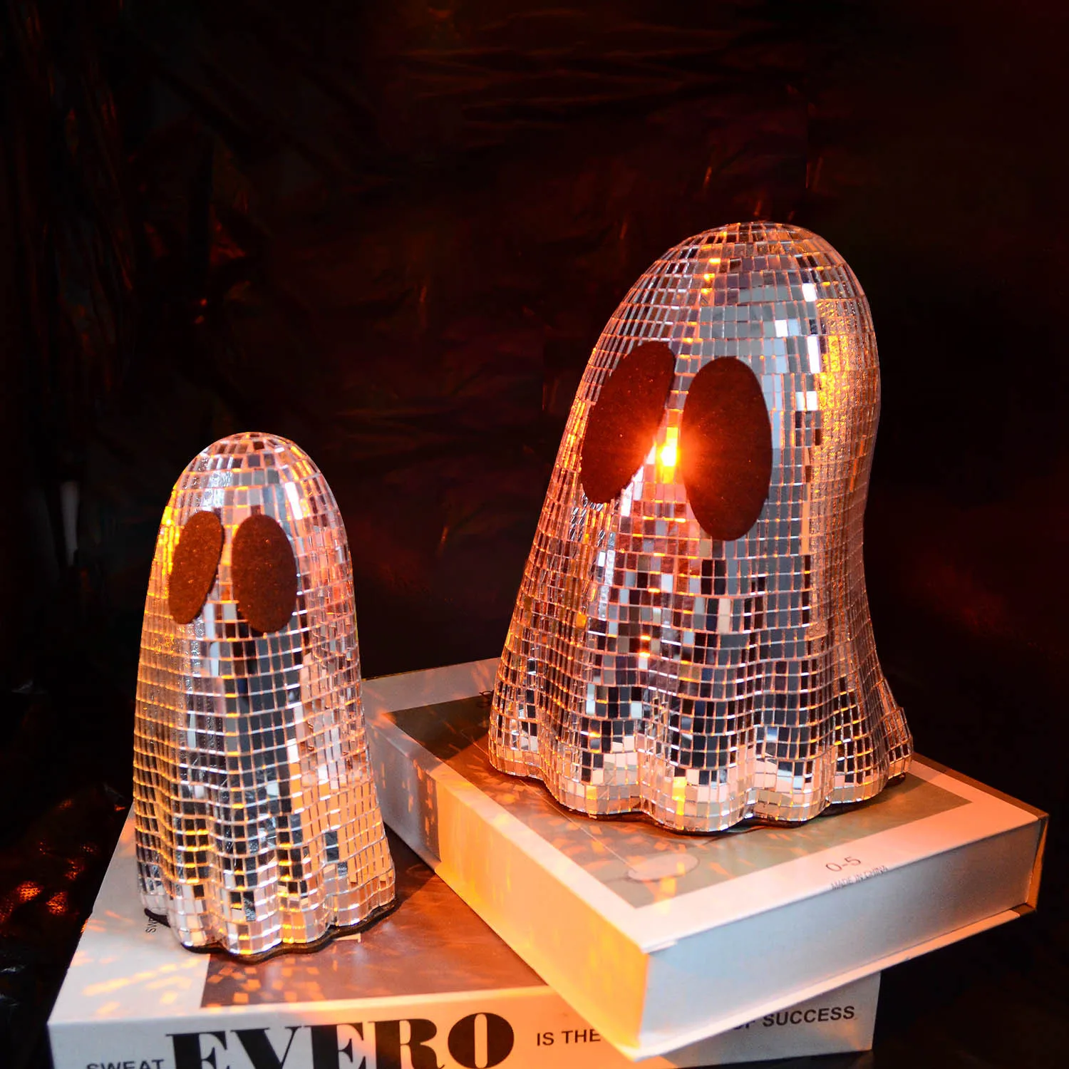 

Halloween Disco Ghost Cute Mosaic Mirror Patch Decoration Halloween Desktop Ornaments Home Decoration