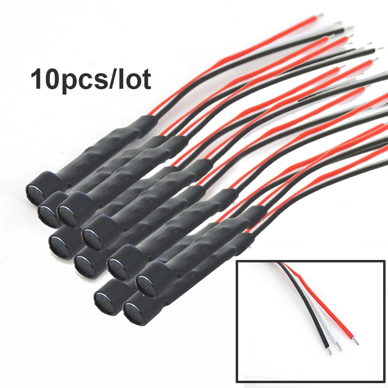 10PCS CCTV Microphone Mini Sound Monitor Audio Device 56db Tiny High Sensitive Microphone for CCTV Security Camera