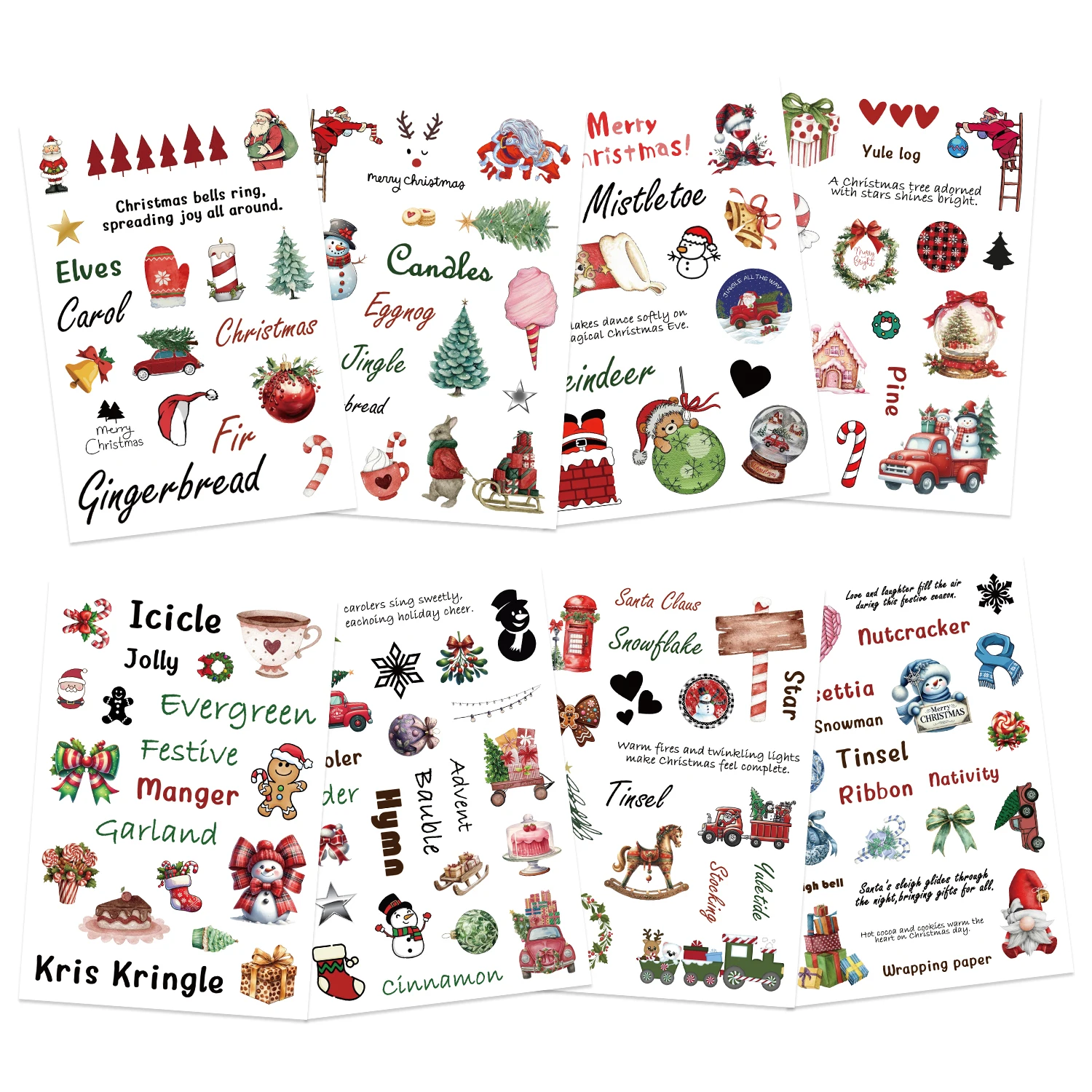 8 قطعة لغز الكرتون عيد الميلاد ثلج حفلة جعل ملصقات الوجه DIY بها بنفسك مقاوم للماء الاطفال بانوراما ملصق الأطفال لعبة ديكور الحفلات #4