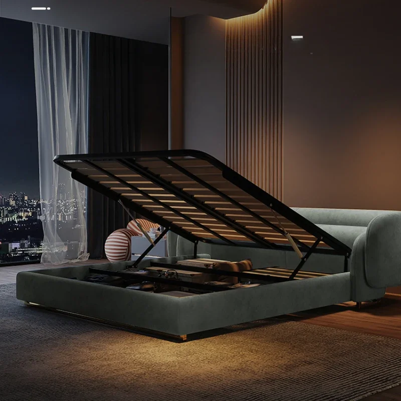 سرير مزدوج حديث مصمم بحجم كينغ سرير نوم سرير نوم شمالي موبليس بارا دورميتوريو أثاث غرف نوم اسكندنافية