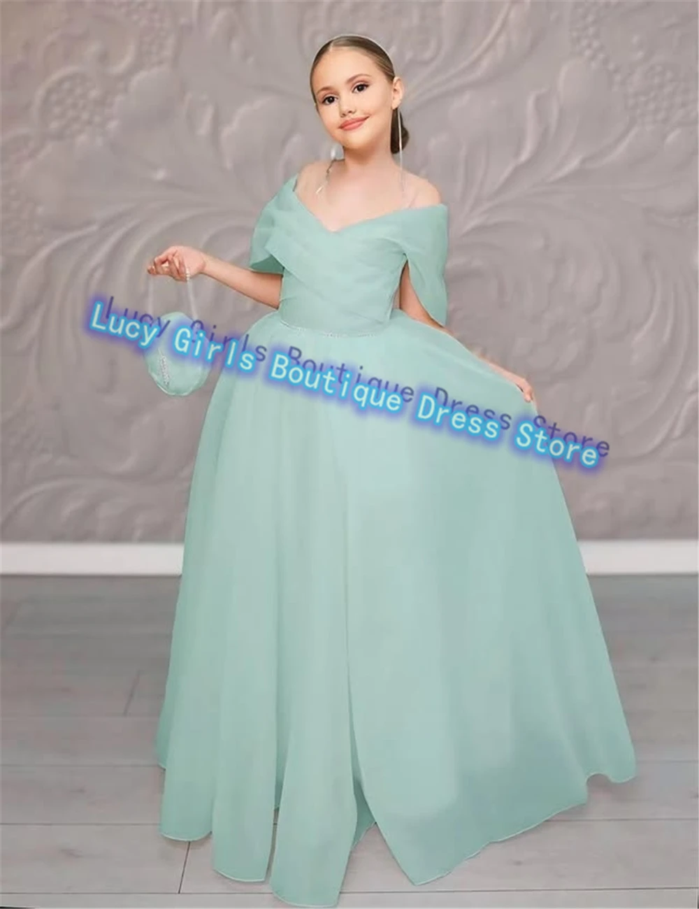 Elegante cor personalizada vestido da menina de flor primeira comunhão vestido até o chão pageant casamento crianças vestidos de aniversário da dama de honra