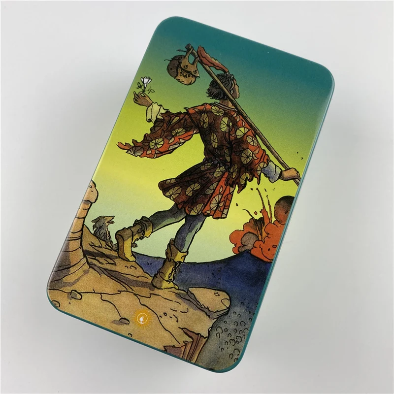 Metal Box Gilded Edition Back Rider Tarotkarten Deck mit Papierführer Englische Wahrsagerei Vision Klassische Brettspiele