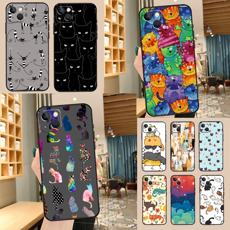 Cute Cartoon Cats Collage Case For Samsung Galaxy M16 M31 M21 M13 M33 M53 M15 M35 M55 M36 M56 M12 M32 M52 M14 M34 M54
