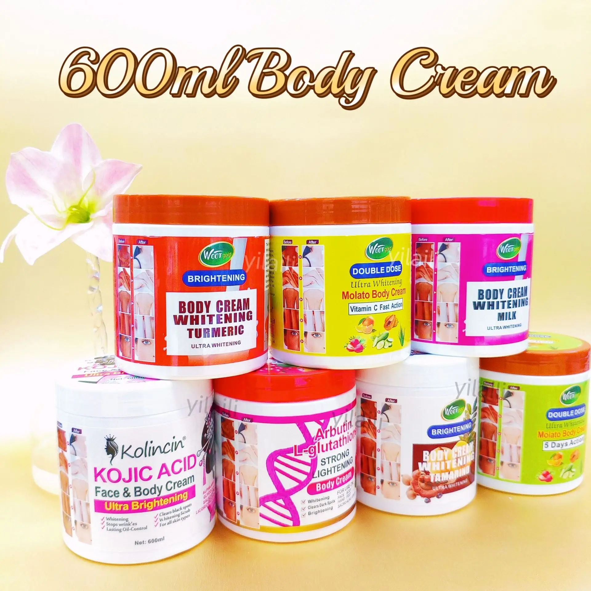 vitamin C cream moisturizing locking water brightening skin tone refreshing non-sticky face cream body cream 600ml Skincare
