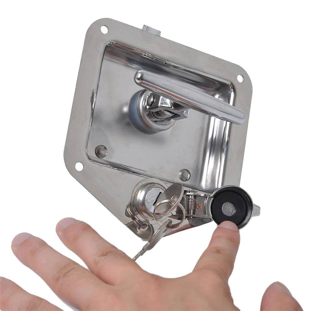 قفل باب RV مقطورة أبواب دخول التخييم قفل الفولاذ المقاوم للصدأ قفل RV استبدال باب مزدوج مفتوح مع مقبض باب المفتاح #6