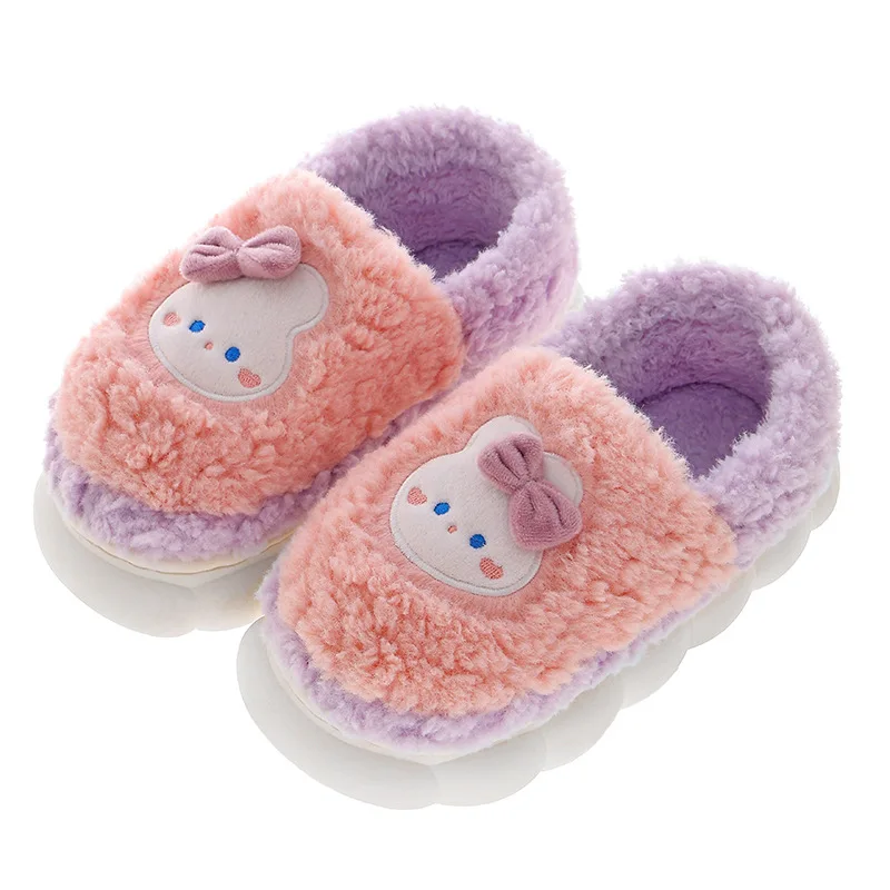 النساء جميل رقيق النعال الرجال أزياء الحيوانات عدم الانزلاق أفخم الشرائح عشاق لينة الدافئة الكرتون أحذية منزلية لفصل الشتاء #3