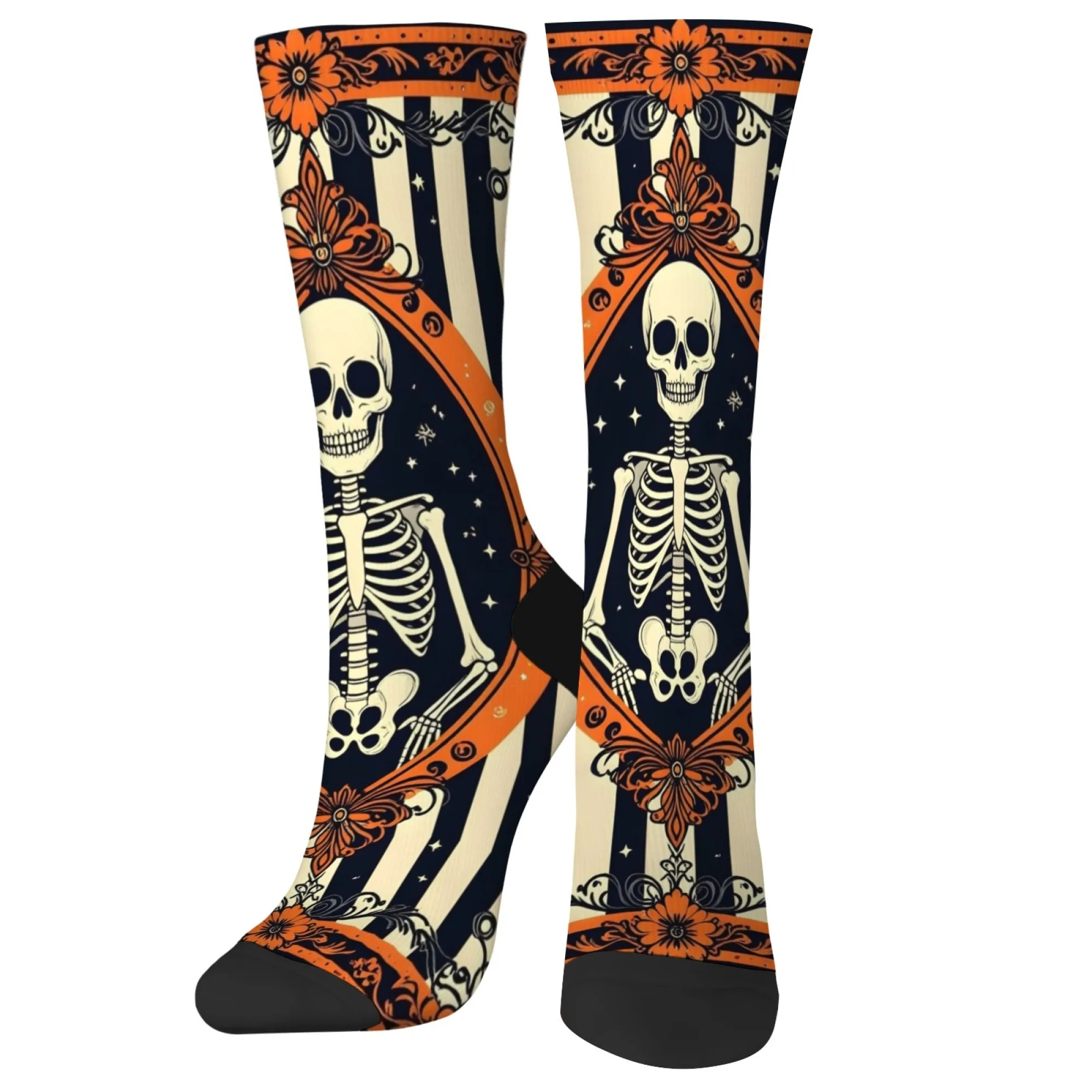 Harajuku Retro Totenkopf Kunstdruck Herrensocken Bequeme atmungsaktive rutschfeste Freizeitsocken Neuheit Street Trend Crew Socken Lustiges Geschenk