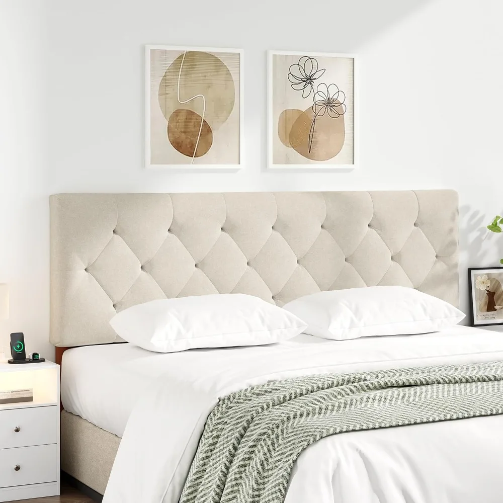 

Upholstered Headboard Queen Size Only for Bed Frame from 49”-62”, Adjustable Height Queen Head Board with Durable Legs, Fabric B