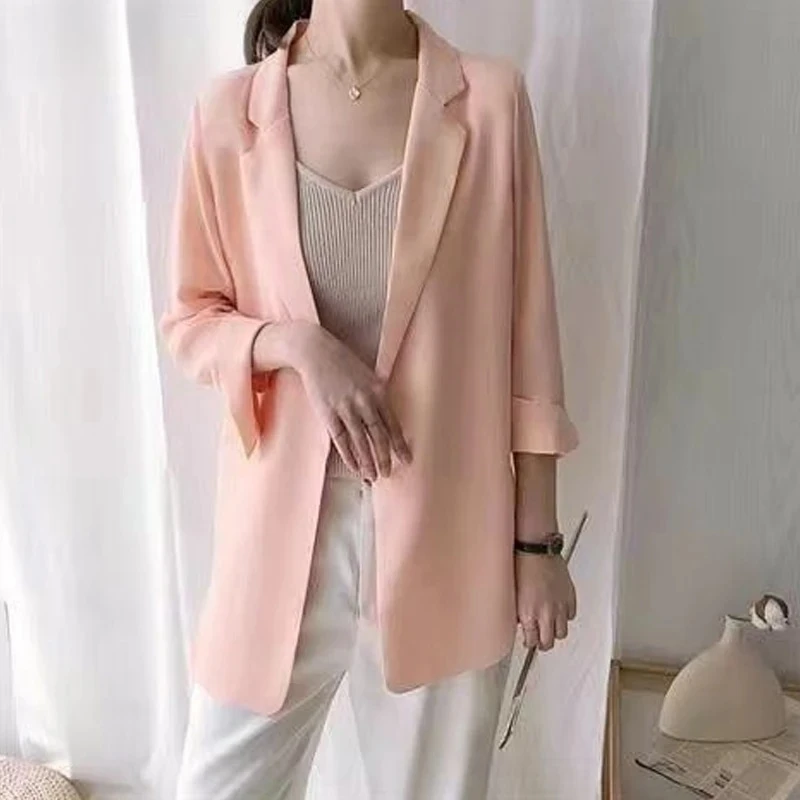 

Dignified Solid Color Intellectual Loose Spring Summer Office Lady Fashion Formal Casual Temperament Women's Clothing E9236