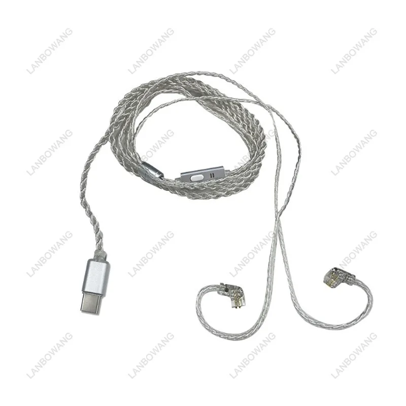 For Flat mouth Type-c high-purity oxygen free copper silver plated strip decoding chip 0.78 double needle wire