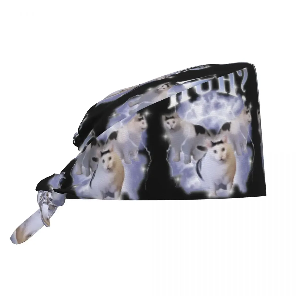 Huh Cat Chonky Ben Meme Bootleg Rap 90S Graphic Scrub Hat Doctor Working Surgical Cap Men Women Nursing Caps for Dentist