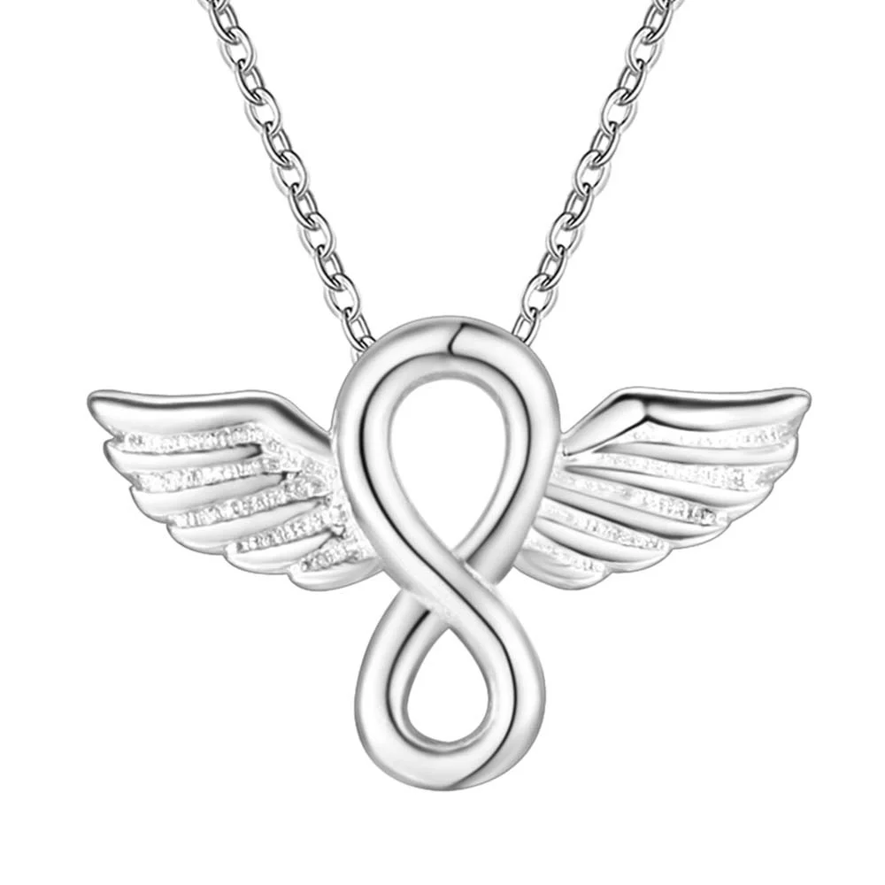 

Hot factory promotions high quality 925 Sterling Silver jewelry fashion women creative Charms Angel Wings necklace wedding gift