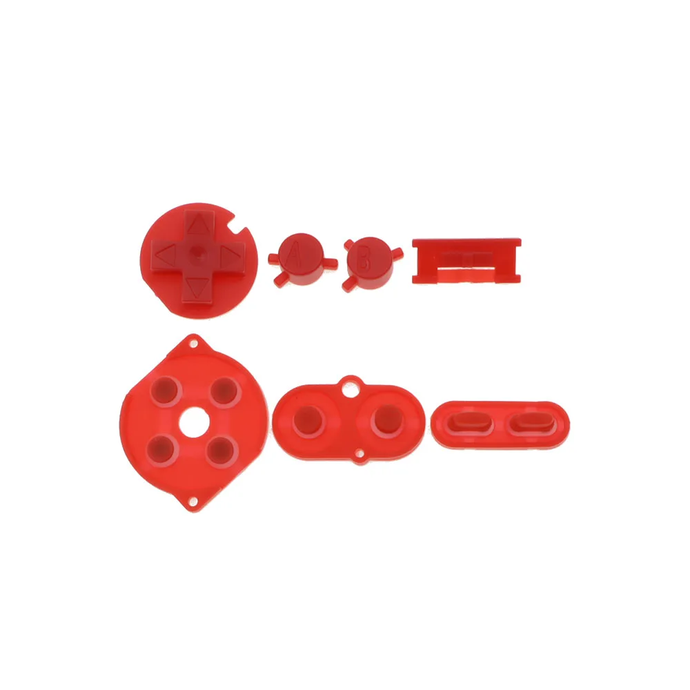 1Set Plastic Power ON OFF Buttons Rubber Conductive Buttons Silicone Pad For Gameboy Color GBC D-pad A-B Start Select Keypad