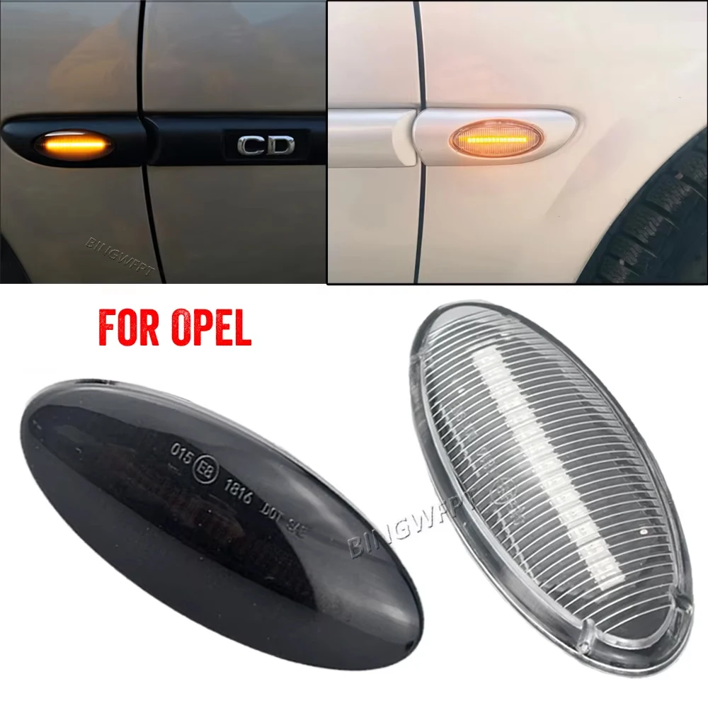Pair For Opel Vauxhall Vectra B Mk1 1995 1996 1997 1998 1999 2000 2001 2002 2003 Dynamic LED Side Marker Light Turn Signal Lamp