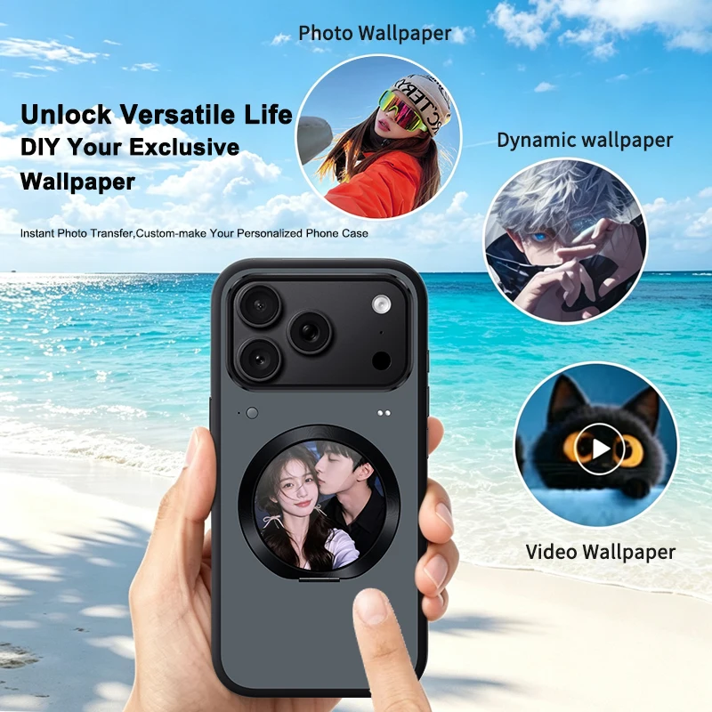 Intelligent DIY screen dynamic wallpaper phone case For iPhone 18Promax magnetic bracket all inclusive anti drop protective case