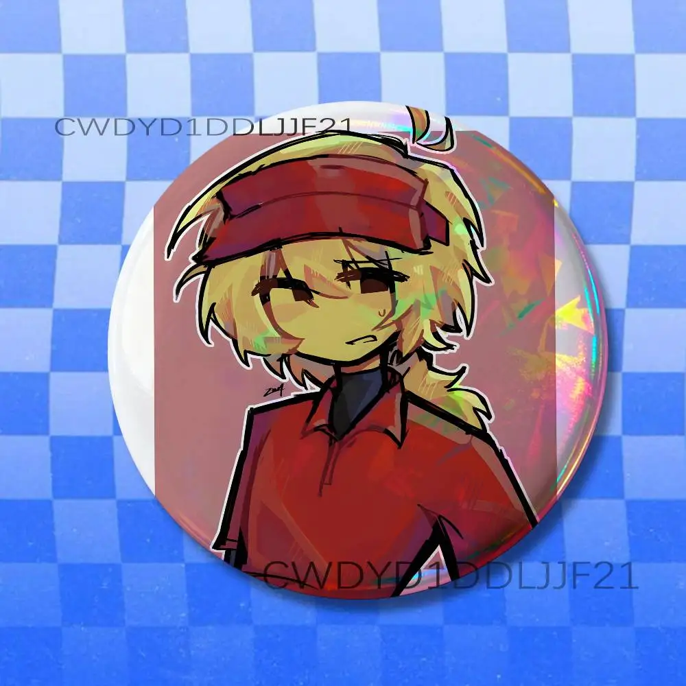 E-Elliot Anime Pizza Button Pins Tinplate Brooches Cartoon Creative Badge for Backpack Clothes Decor