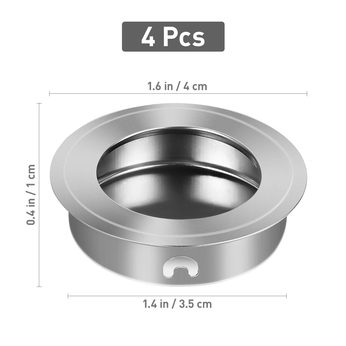 

Stainless Steel Handles 35mm Hole Diameter Silver Tone Flush Pull Cabinet Stainless Steel Door Handle Sliding Doors Drawers