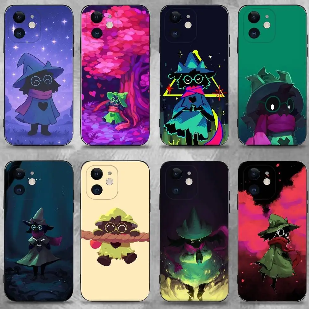 

D-Deltarune Ralsei Phone Case For iPhone 16,15,14,13,12,11 Plus,Pro Max,XS,X,XR,SE,Mini,8,7,Soft Silicone Black Cover