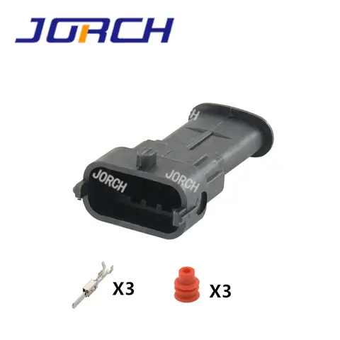 5sets 3pin 3.5mm electrical waterproof plug auto male waterproof connector 1 928 404 227 1928404227