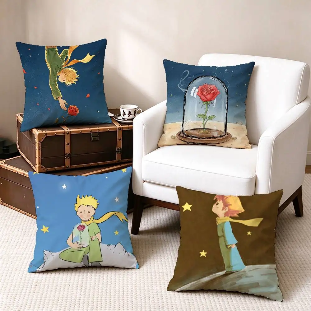 Classic L-Little P-Prince-e  Pillow Case Square Double-Sided Sofa Cushion Cover Bedroom Bedside Pillow