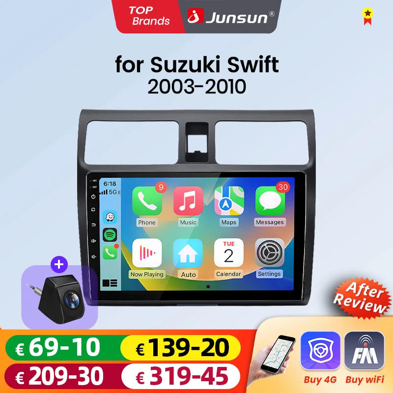 Junsun Android Auto Autoradio für Suzuki Swift 3 2003 2004 2005 2006 2007 2008 2009 2010 Multimedia Wireless CarPlay Navigation Smart System