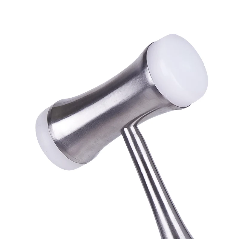 치과용 뼈 망치 스테인리스 스틸 핸들 치아 수술용 추출 도구 치과 기구 이중 헤드 나일론 치과용 뼈 망치