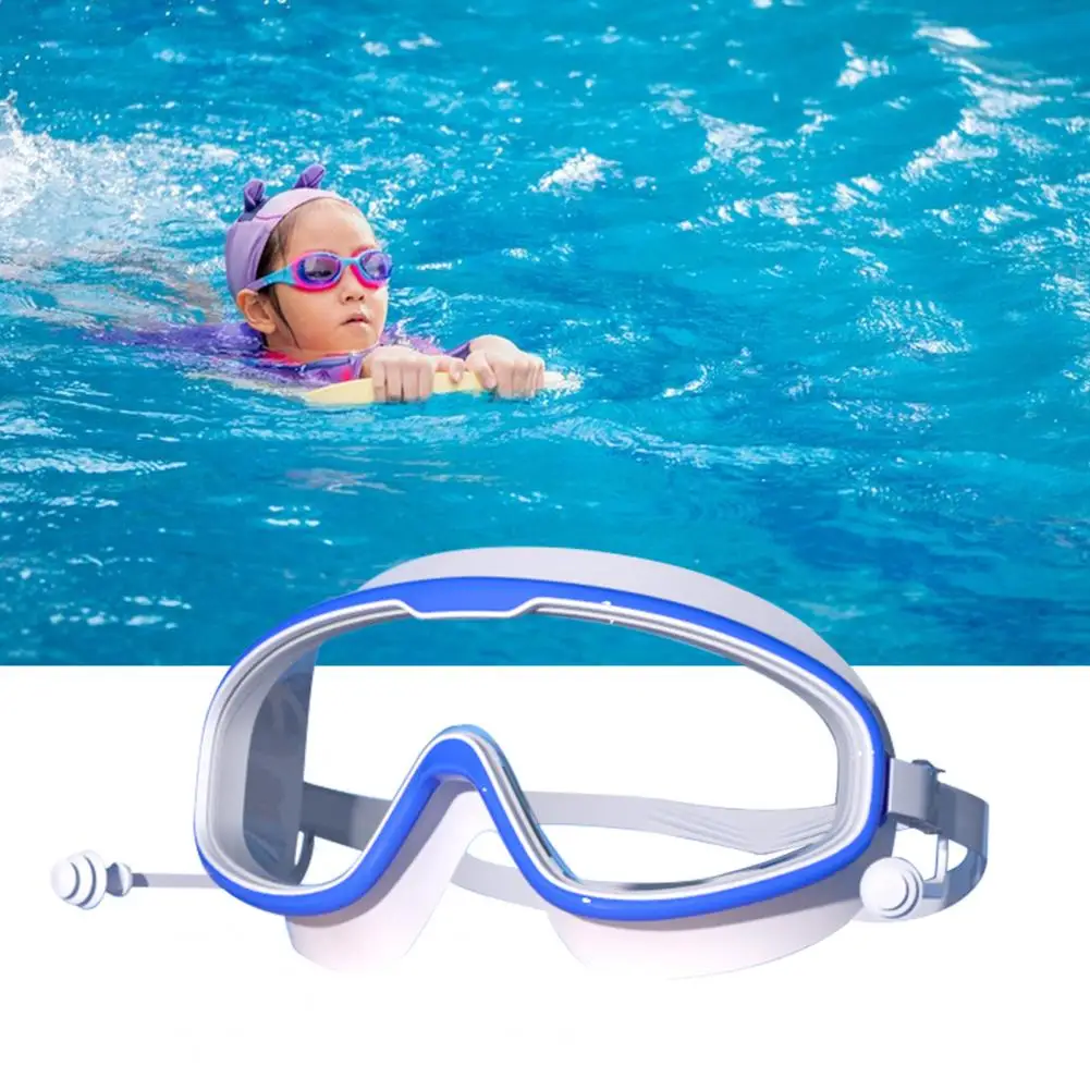 نظارات السباحة في الهواء الطلق عدسات السلامة البصرية نظارات السباحة مع سدادة الأذن المضادة للتسرب مكافحة الضباب السباحة نظارات الاطفال ملحقات السباحة #6