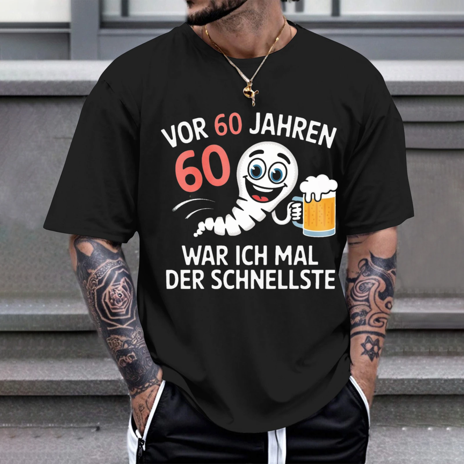 Herren-T-Shirt „Vor 60 Jahren war ich einmal der schnellste“ – Perfekt für Freizeitkleidung, Partys und Karneval-Outfits
