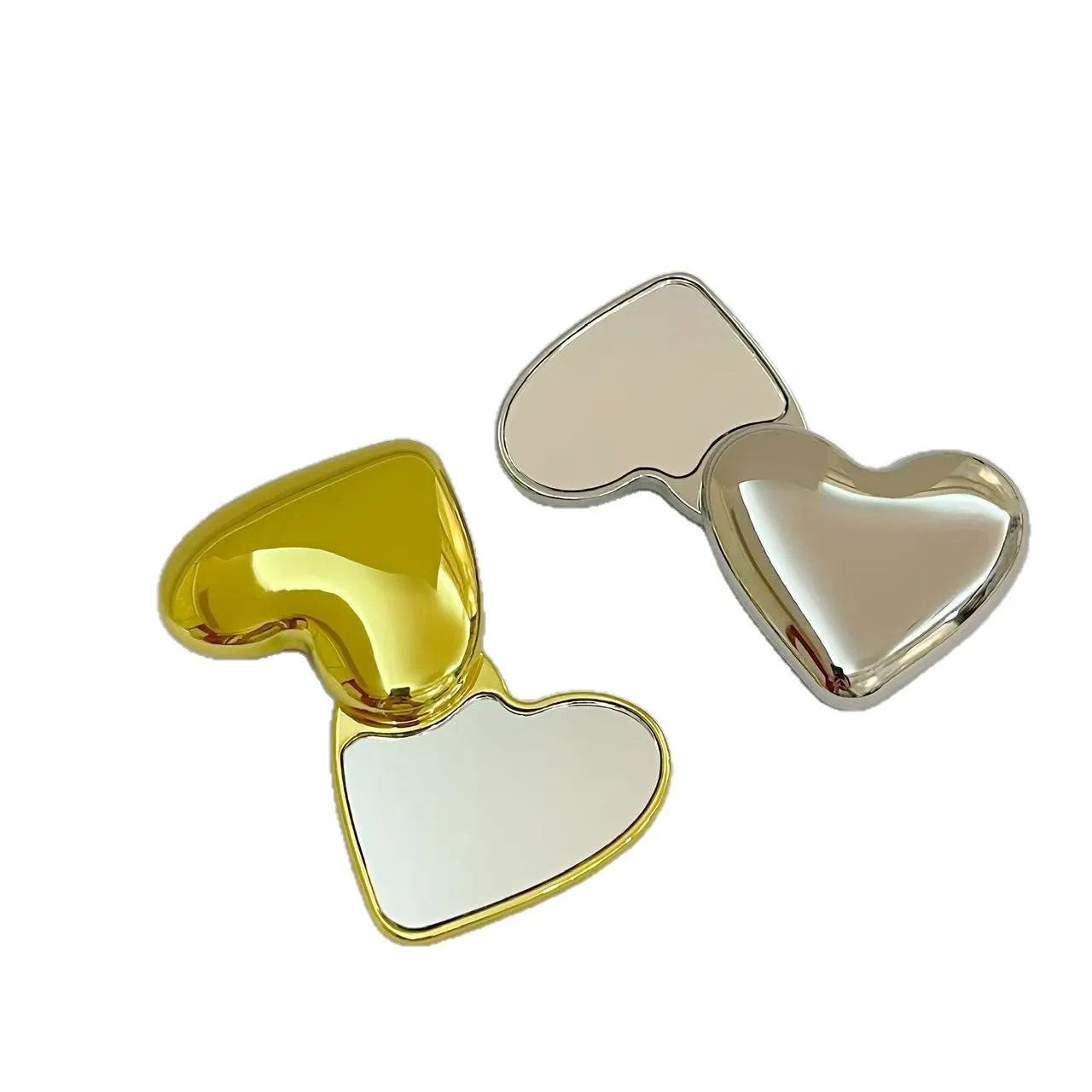 مرآة مكياج لوف، مرآة صغيرة محمولة على الوجهين، مرآة مكياج قابلة للطي من الفولاذ المقاوم للصدأ، محمولة بسيطة وغير هشة #6