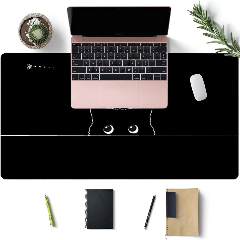 

Cartoon Black Cat Mouse Pad Large Computer Office Game Table Mats XXL Rubber Anti-slip Gaming Keyboard Mousepads Long Desk Pads