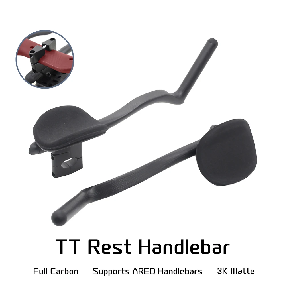 Road Bike Triathlon Time Trial,3K Full Carbon Bicycle Rest TT Handlebar 35/55 For Aero Handlebar Extension With Clip no logo