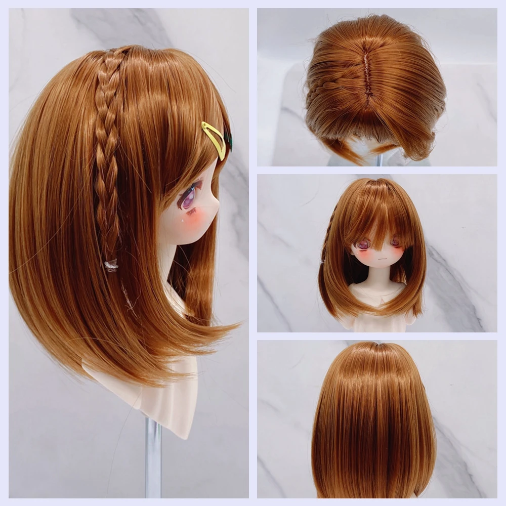 

Anime Thin Bangs Braids 1/3 1/4 1/6 BJD Wig Long Straight Hair Doll Wig DIY Dress Up Doll Hair Girls Gift Dolls Accessories