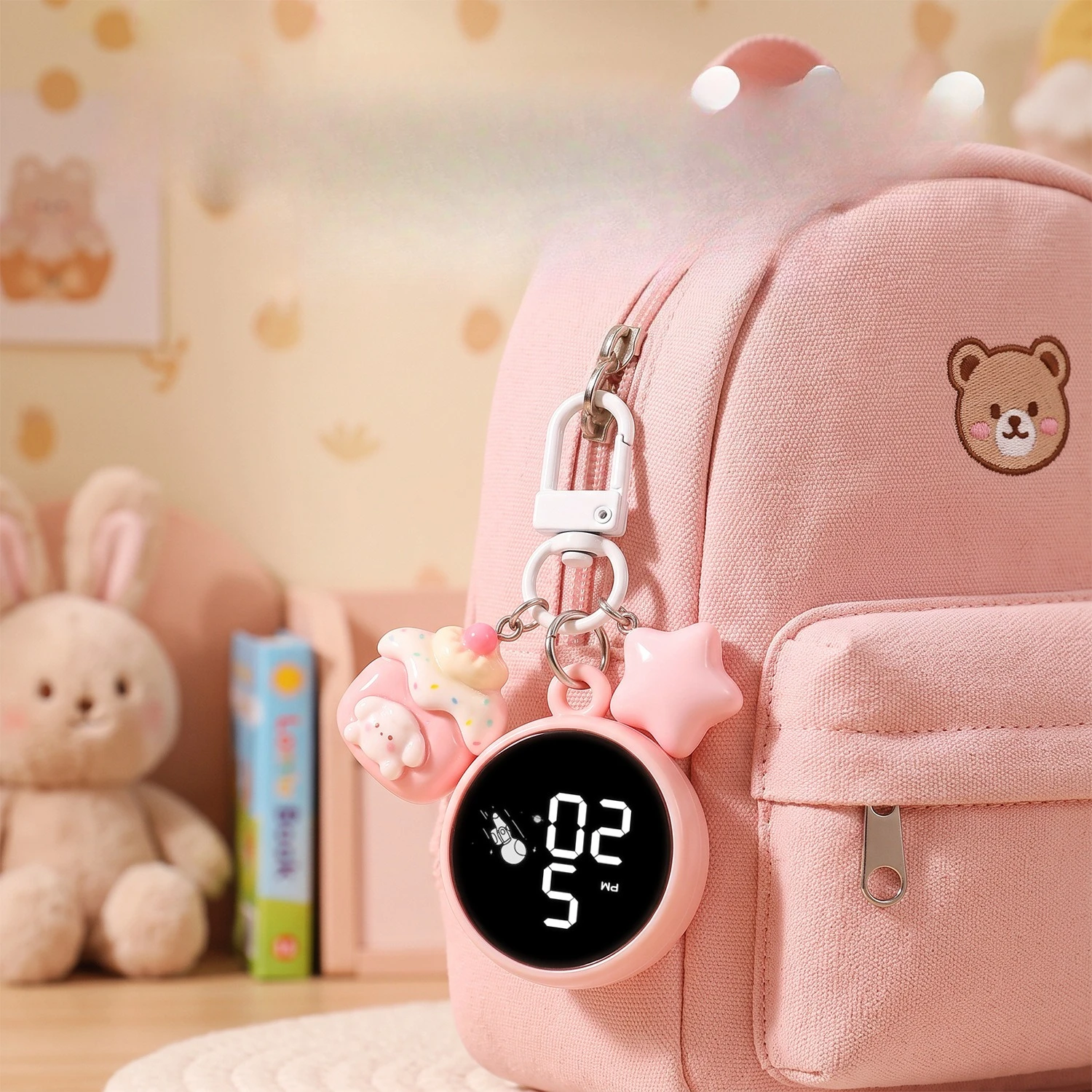 New Creative Clock Pendant Compact and Simple Keychain Hanging Watch Backpack Pendant LED Electronic Watch Pocket Watch