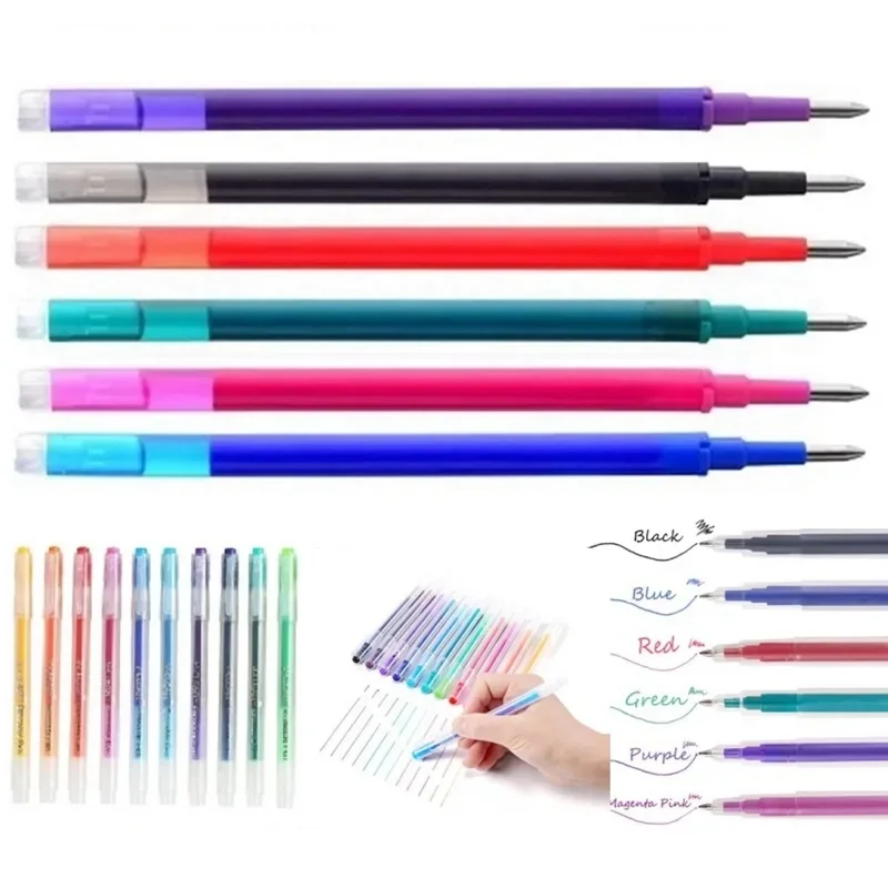 Erasable Gel pen refill 0.7mm, Korean stationery material, 6PCs erasable pen refill,friction refill, pen erasable, friction pen