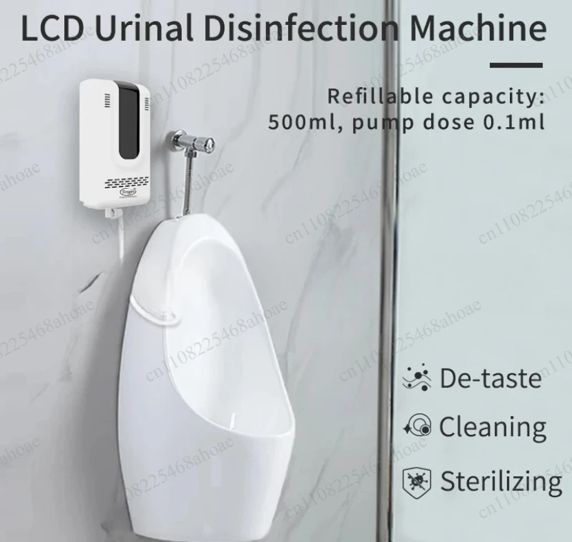 LCD Intelligent Automatic Urinal Sanitizer Dispenser Wall Mount Touch Control Urinal Cleaning Disinfection Equipment
