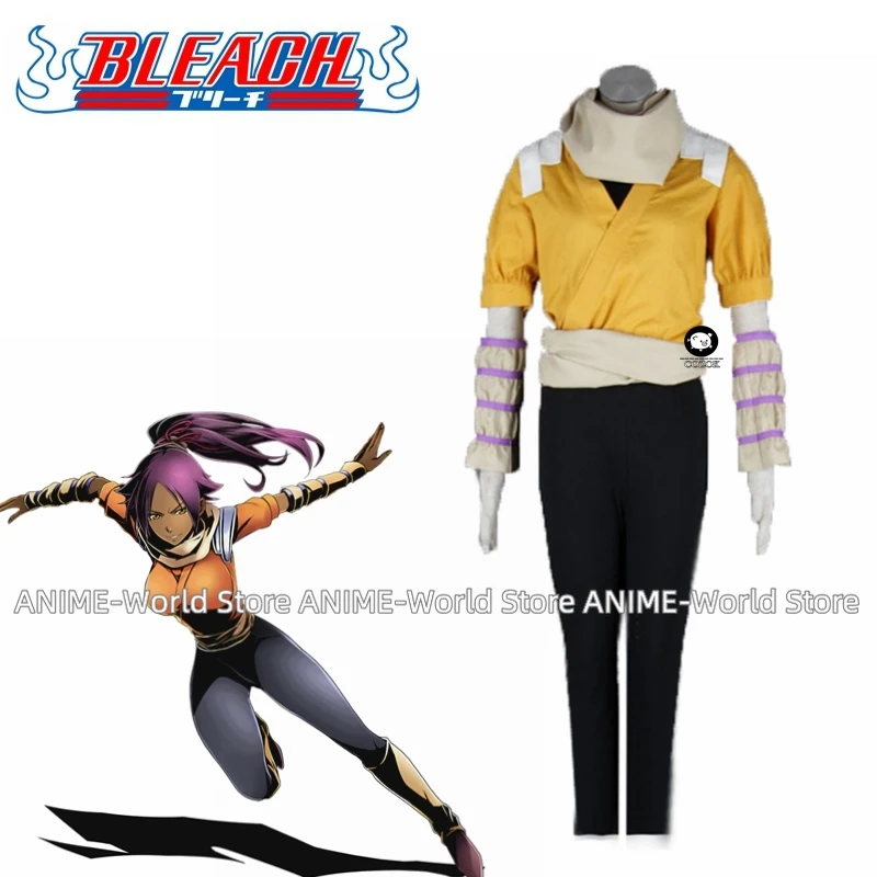 

Anime Shihouin Yoruichi Yellow Suit Cosplay Halloween Costumes Custom Size S-3XL