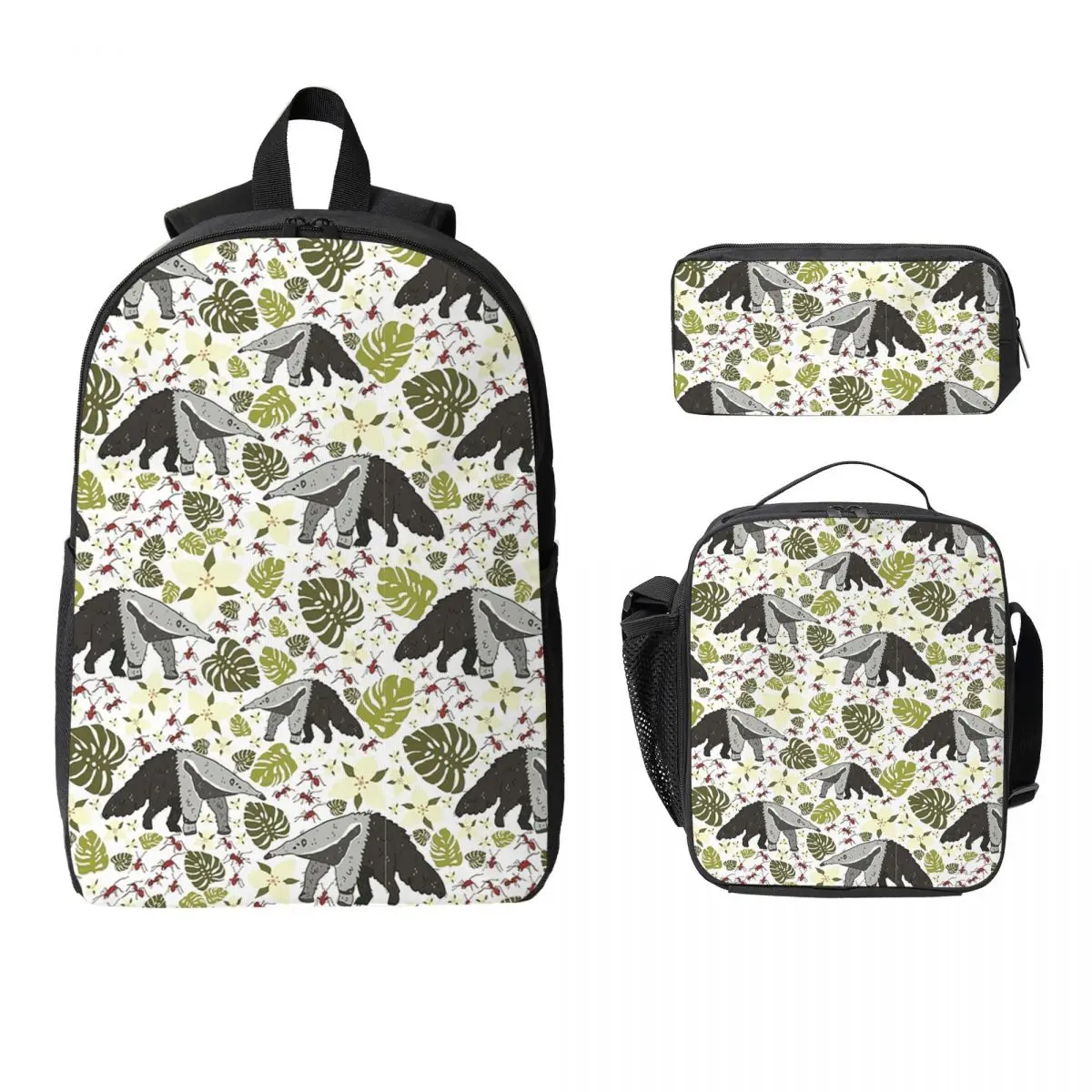 

Anteater Backpack Student Boys Girls BookBag School Bag Computer Shoulder Bags 3ps Insulated Lunch Bag Pencil Case